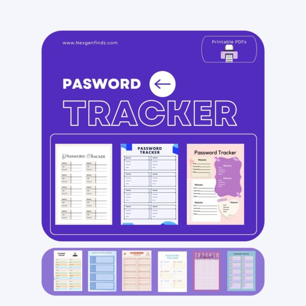 Password Tracker Printable PDFs